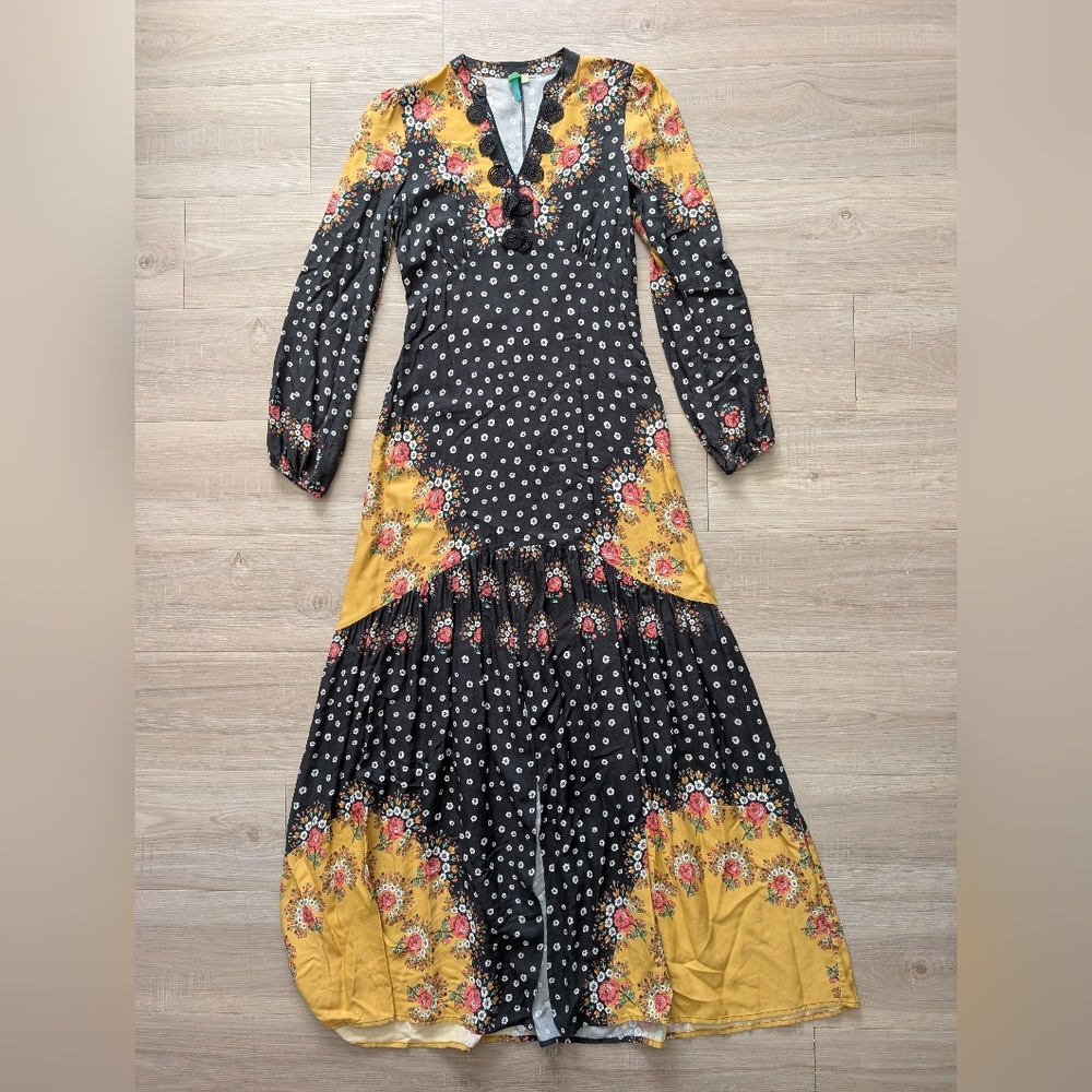 Farm Rio Floral-blocked Maxi Dress - Picture 5 of 9
